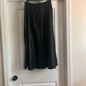 HAIlEY Black Faux Leather Maxi Skirt